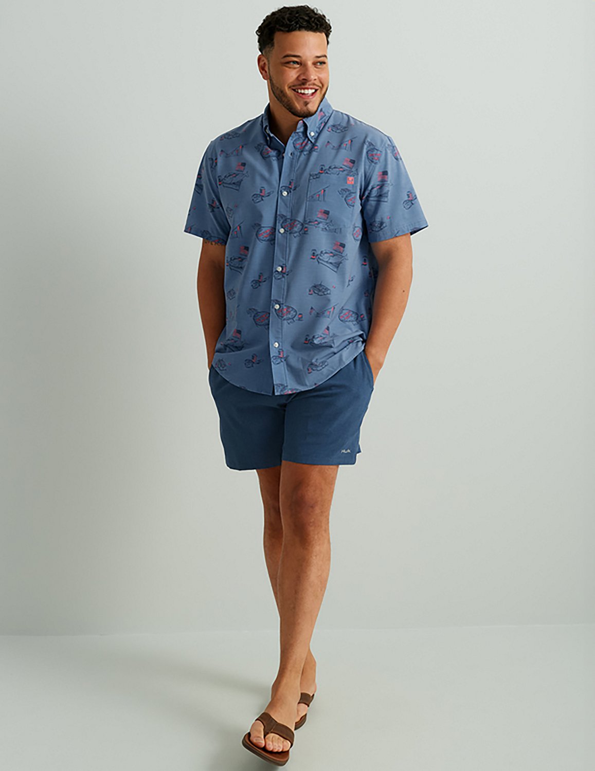 Huk Men's Americookin Kona Short Sleeve Button Down Shirt - view number 3