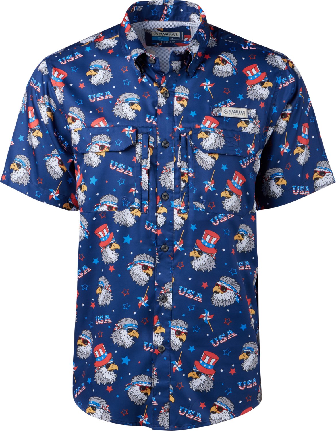 Magellan Outdoors Men's Americana Print Short Sleeve Shirt