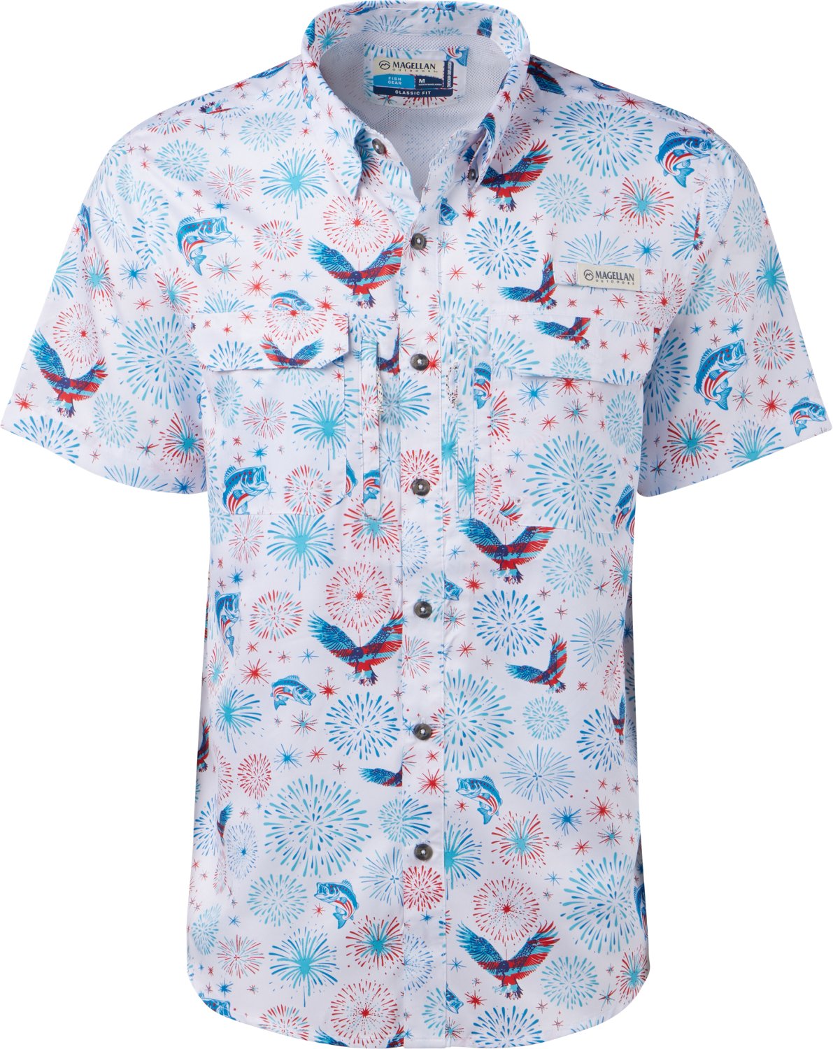 Magellan Outdoors Men's Americana Print Short Sleeve Shirt