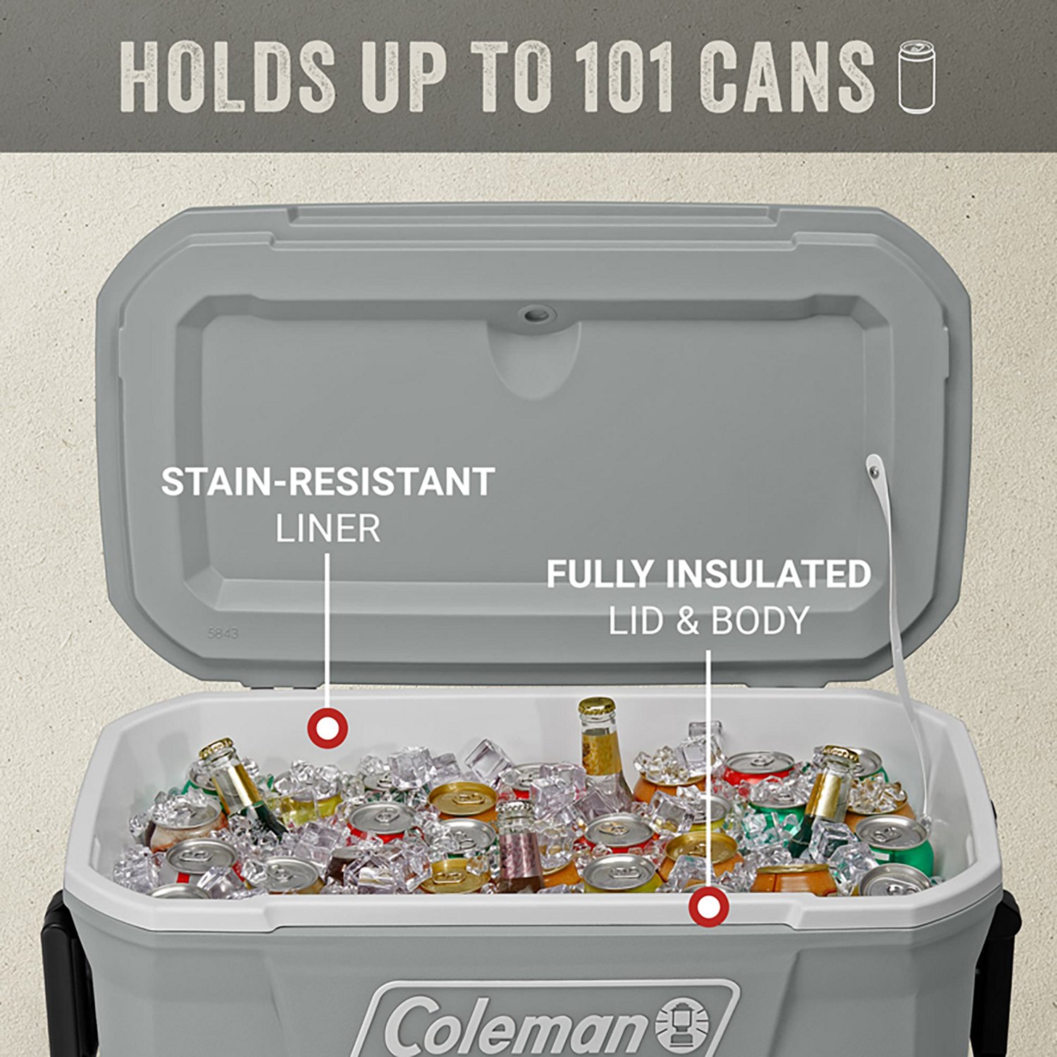 Coleman 316 Series 62 qt Wheeled Hard Cooler - view number 4