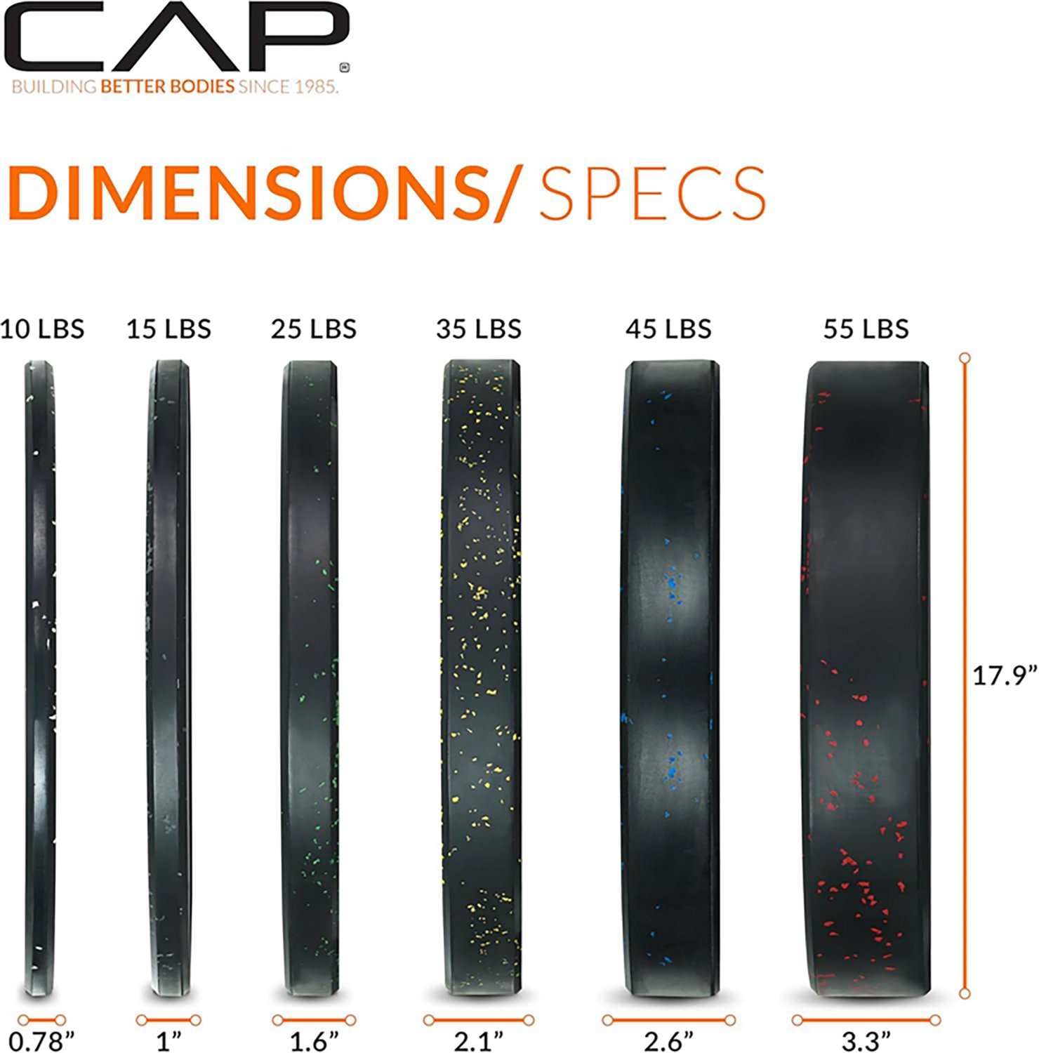 CAP Barbell Olympic Speckled Bumper Plate - view number 5