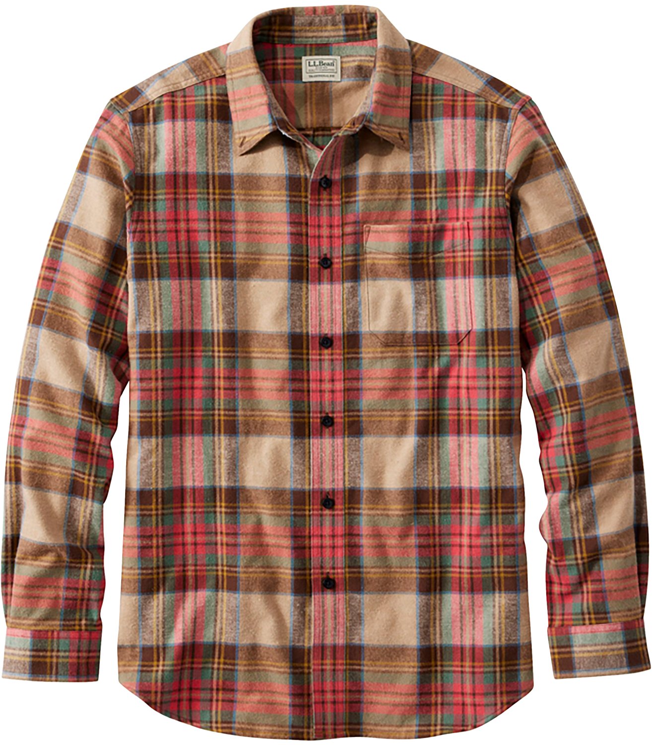L.L. Bean Men's Scotch Plaid Traditional Fit Flannel Shirt