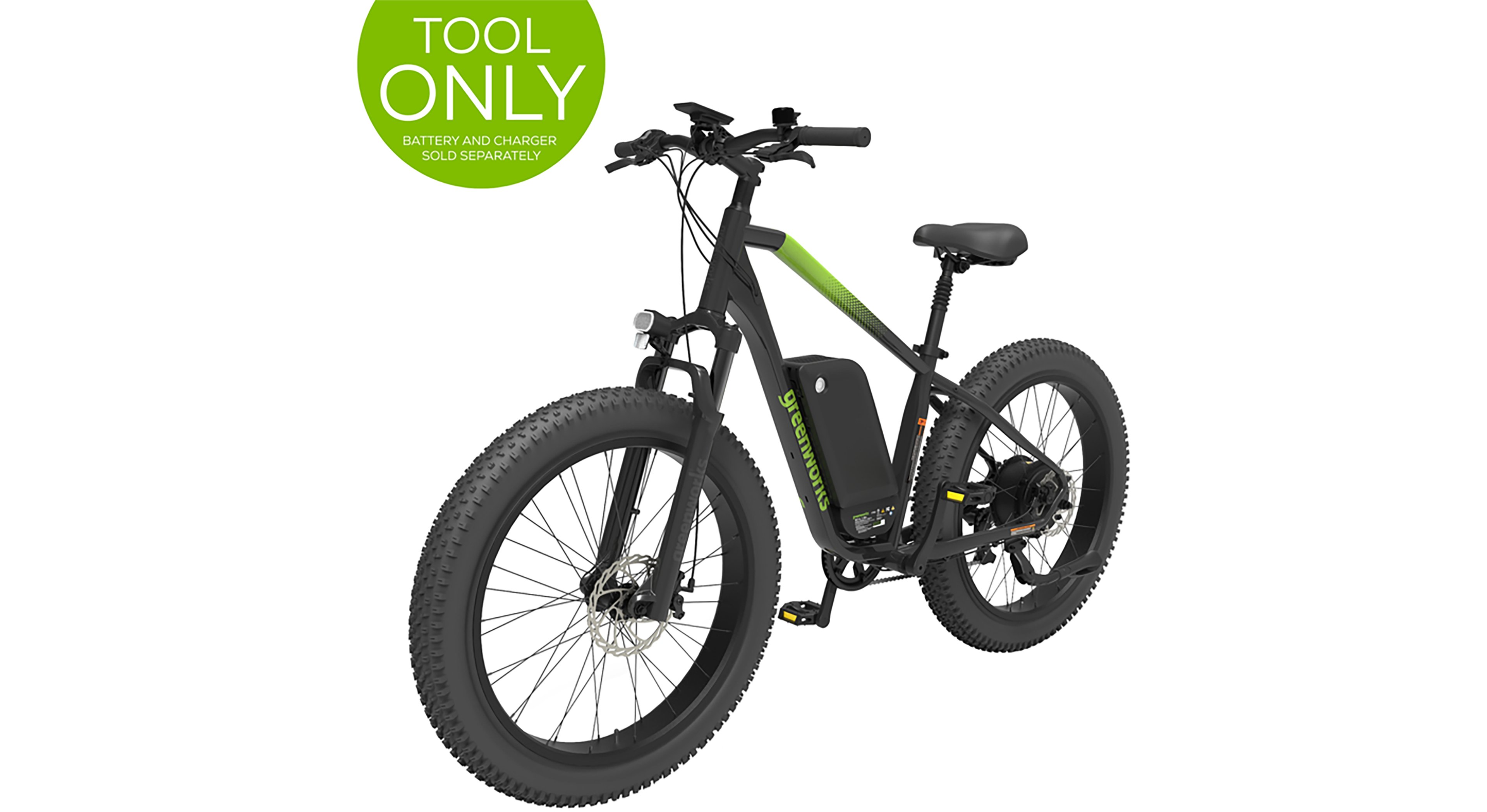 Greenworks Adults’ 60V VENTURE Series 26 in Fat Tire Electric Mountain Bike
