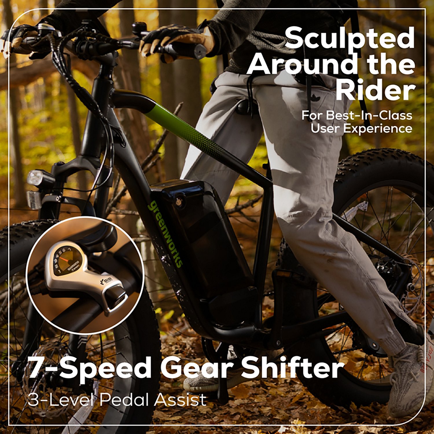 Greenworks Adults’ 60V VENTURE Series 26 in Fat Tire Electric Mountain Bike - view number 5