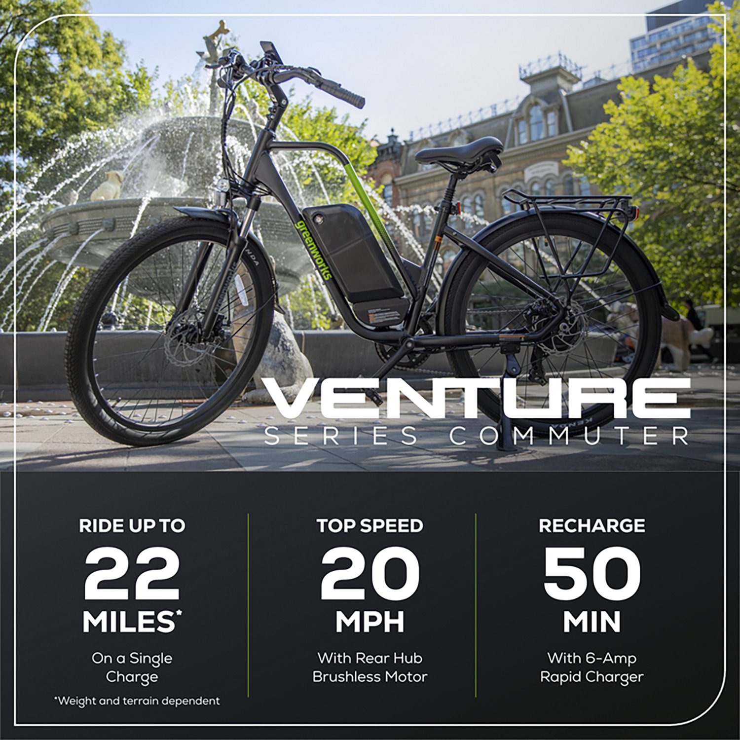 Greenworks 60V 27.5 in Commuter E-Bike 5Ah Battery - view number 3