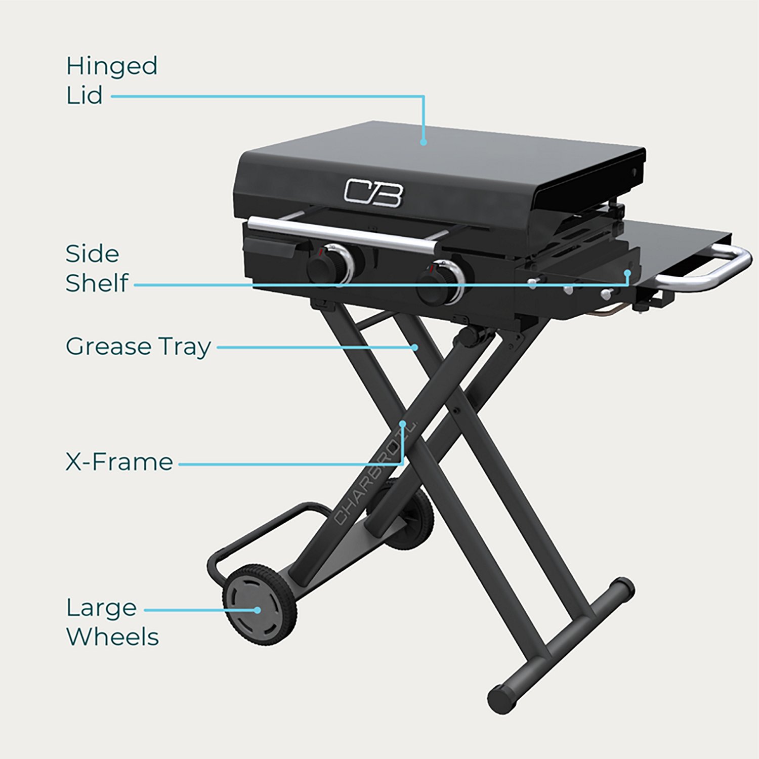Charbroil® 22" Performance Series™ Folding Cart 2 Burner Portable Propane Gas Griddle - view number 4