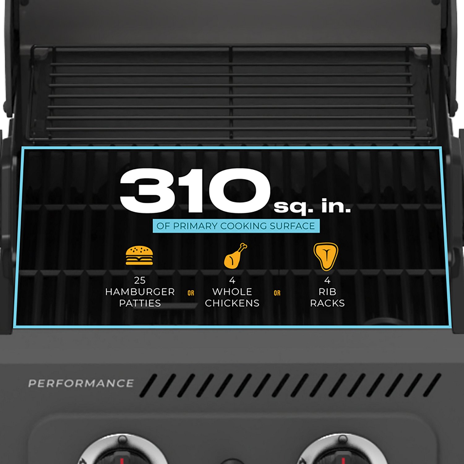 Charbroil Performance Series™ FlavorMax™ 2 Burner Gas Grill Cabinet with Foldable Side Shelves Gray Stainless - view number 5