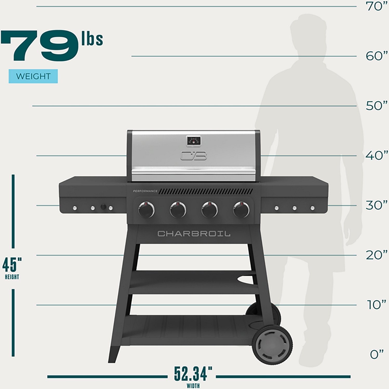Charbroil Performance Series™ FlavorMax™ 4 Burner Cart Gas Grill - view number 8