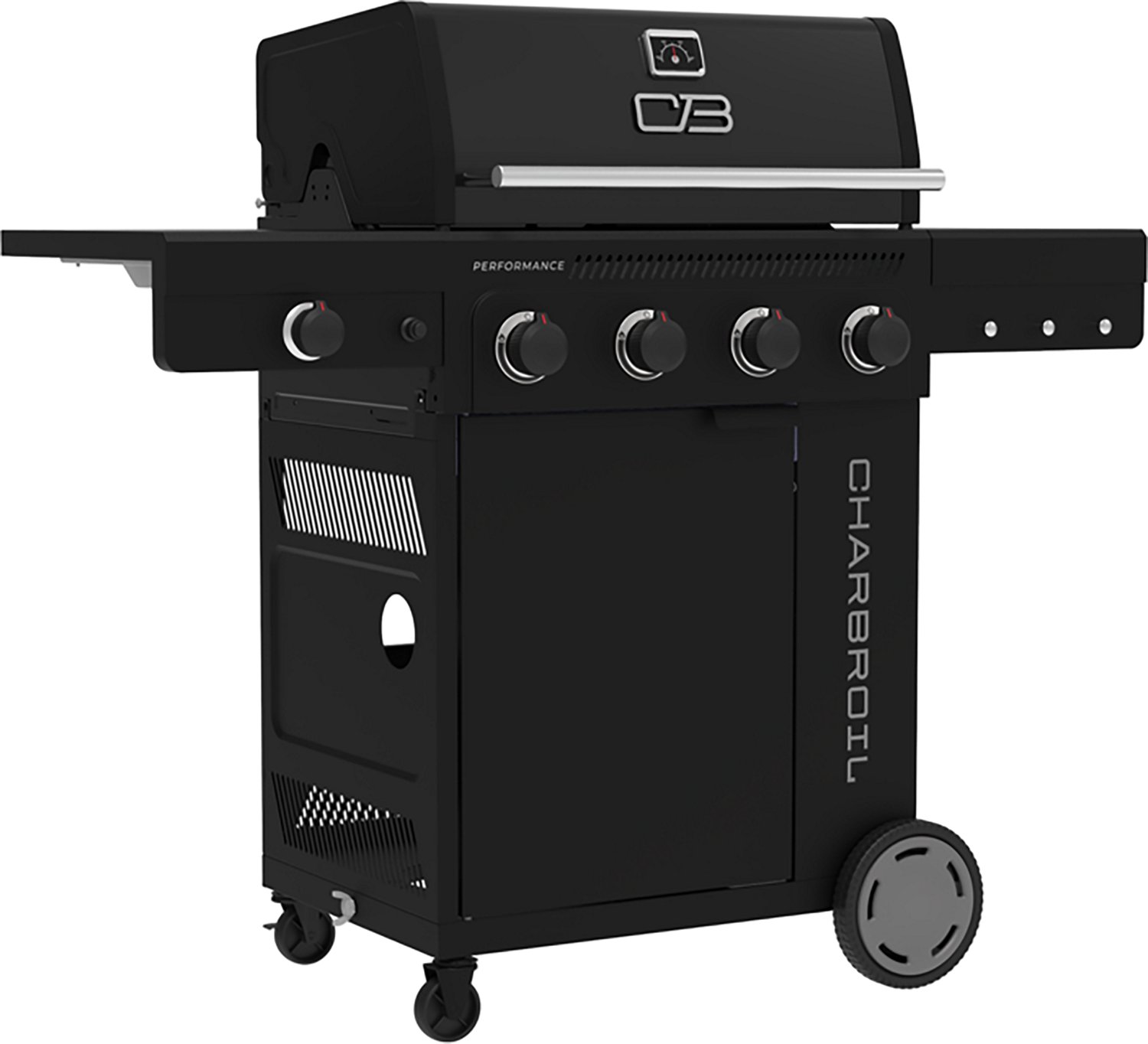 Charbroil Performance Series™ FlavorMax™ 4 Burner Gas Grill Cabinet with Side Burner Black Stainless - view number 2