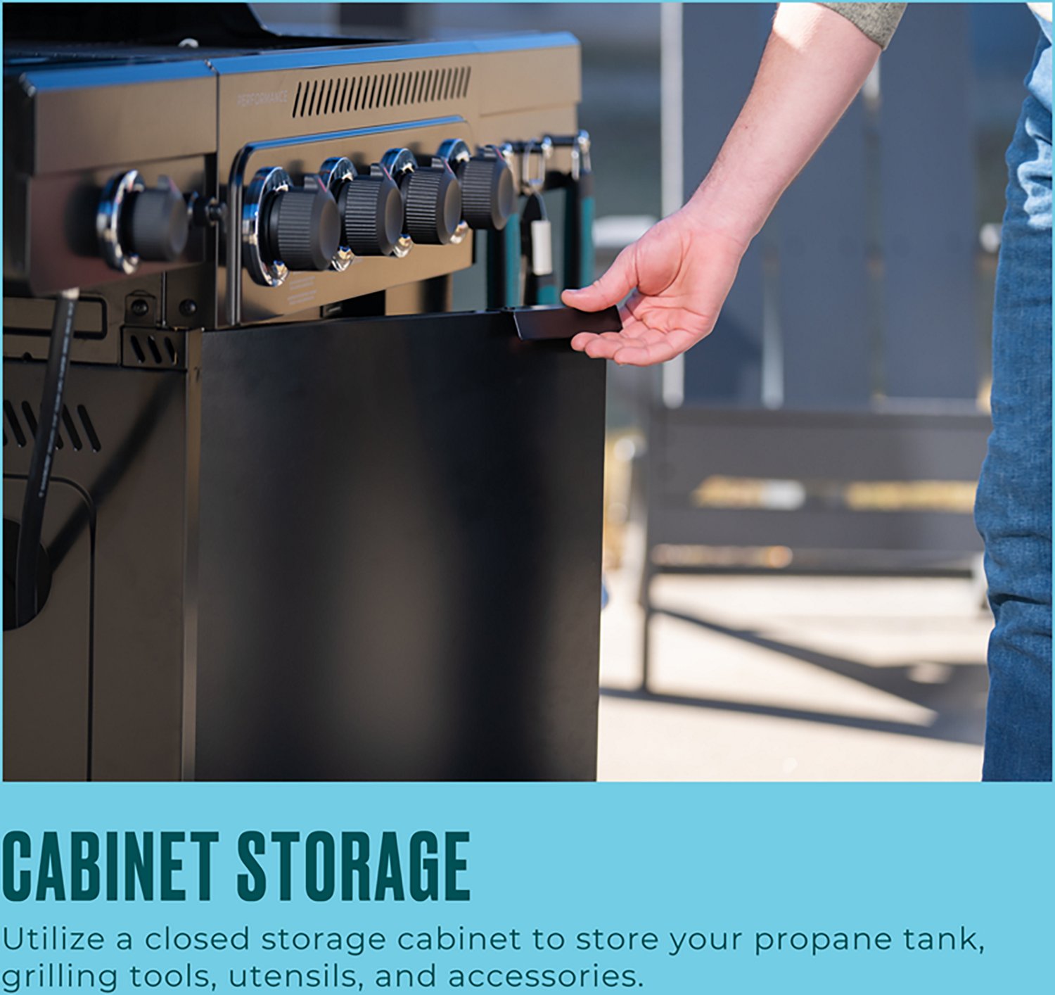 Charbroil Performance Series™ FlavorMax™ 4 Burner Gas Grill Cabinet with Side Burner Black Stainless - view number 4