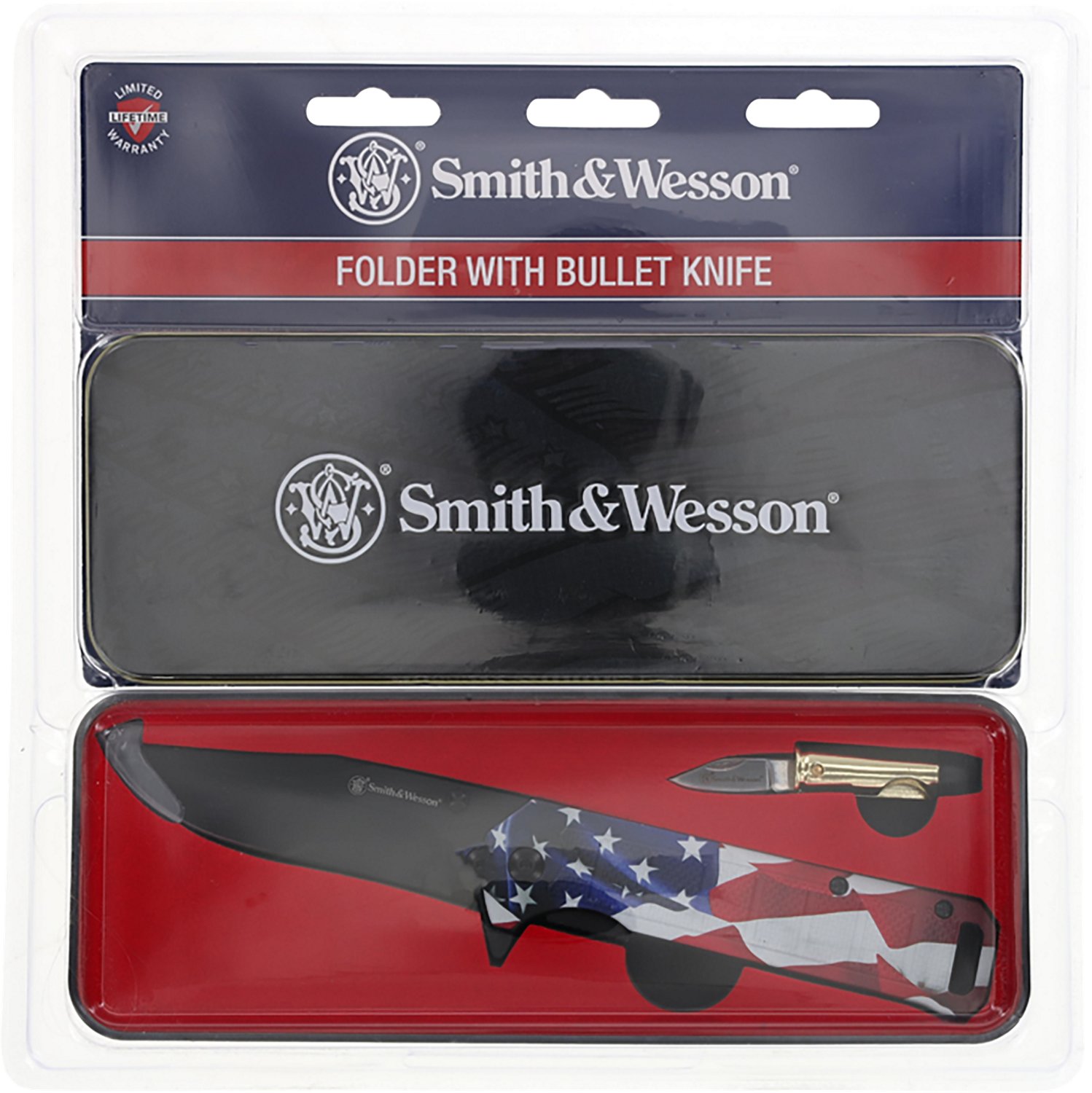 Smith & Wesson American Hero's Folder with Bullet Hunting Knives Gift Tin 2-Pack - view number 4