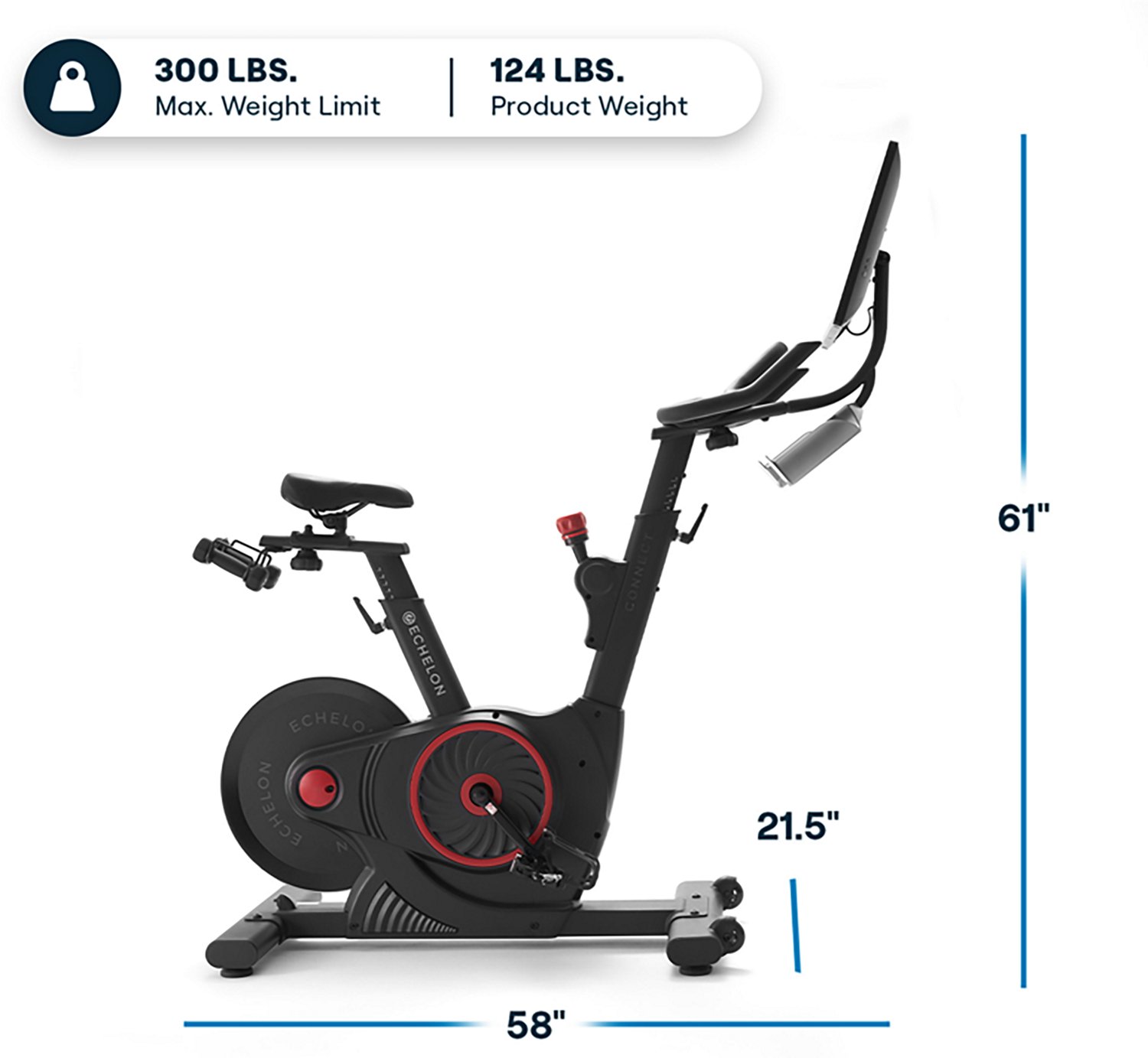 Echelon Connect EX-5s Smart Exercise Bike With 22" Class HD Touchscreen and Magnetic Resistance - view number 3