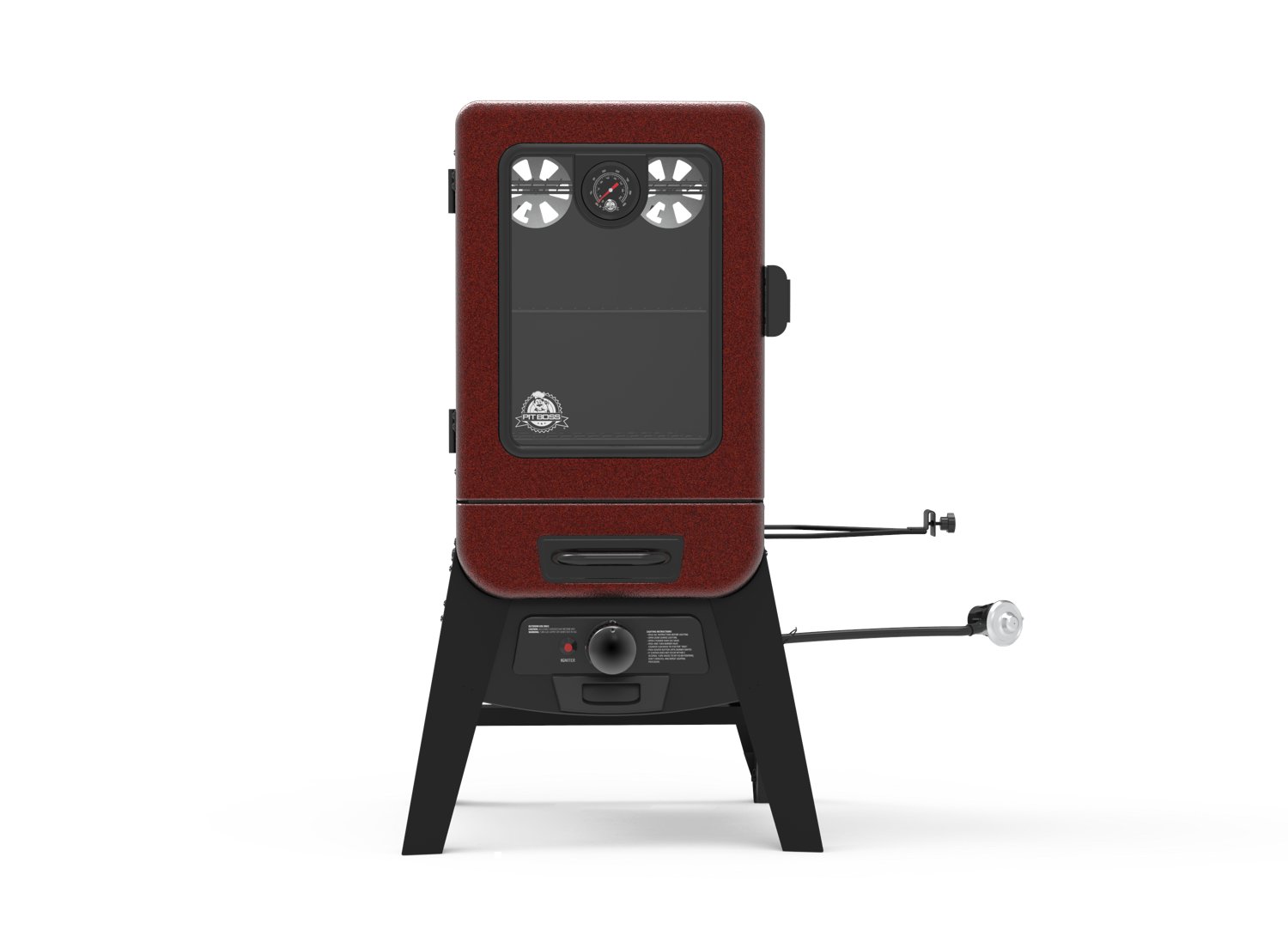 Pit Boss 2-Series Gas Vertical Smoker, Red Hammertone