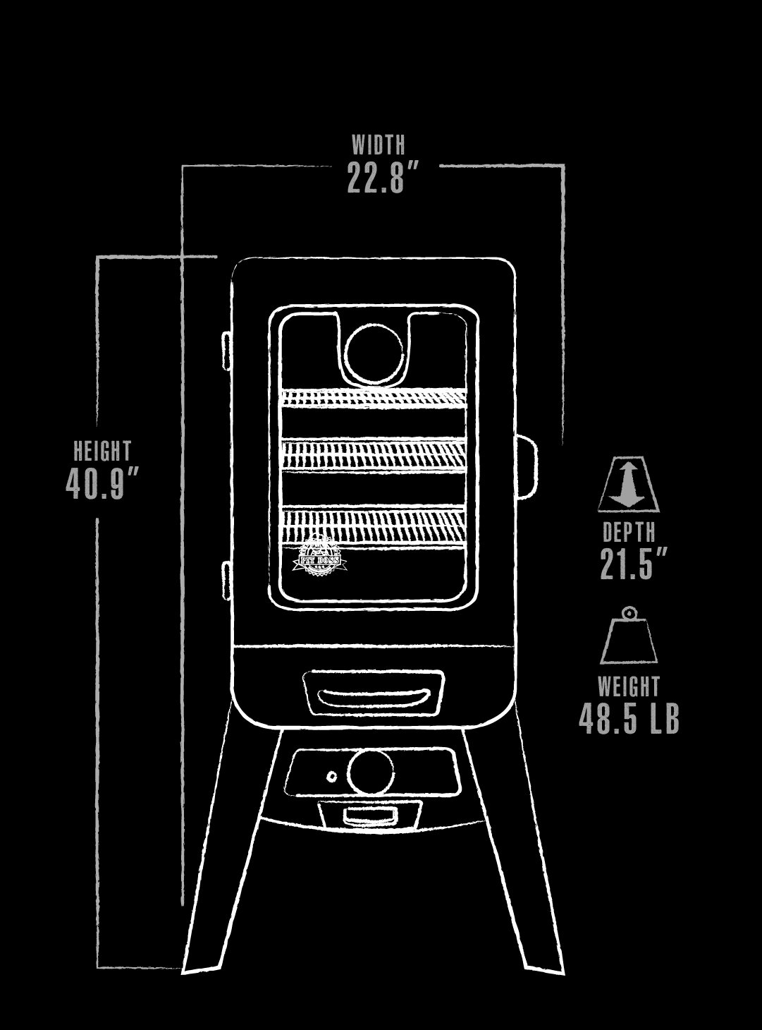 Pit Boss 2-Series Gas Vertical Smoker, Red Hammertone - view number 3