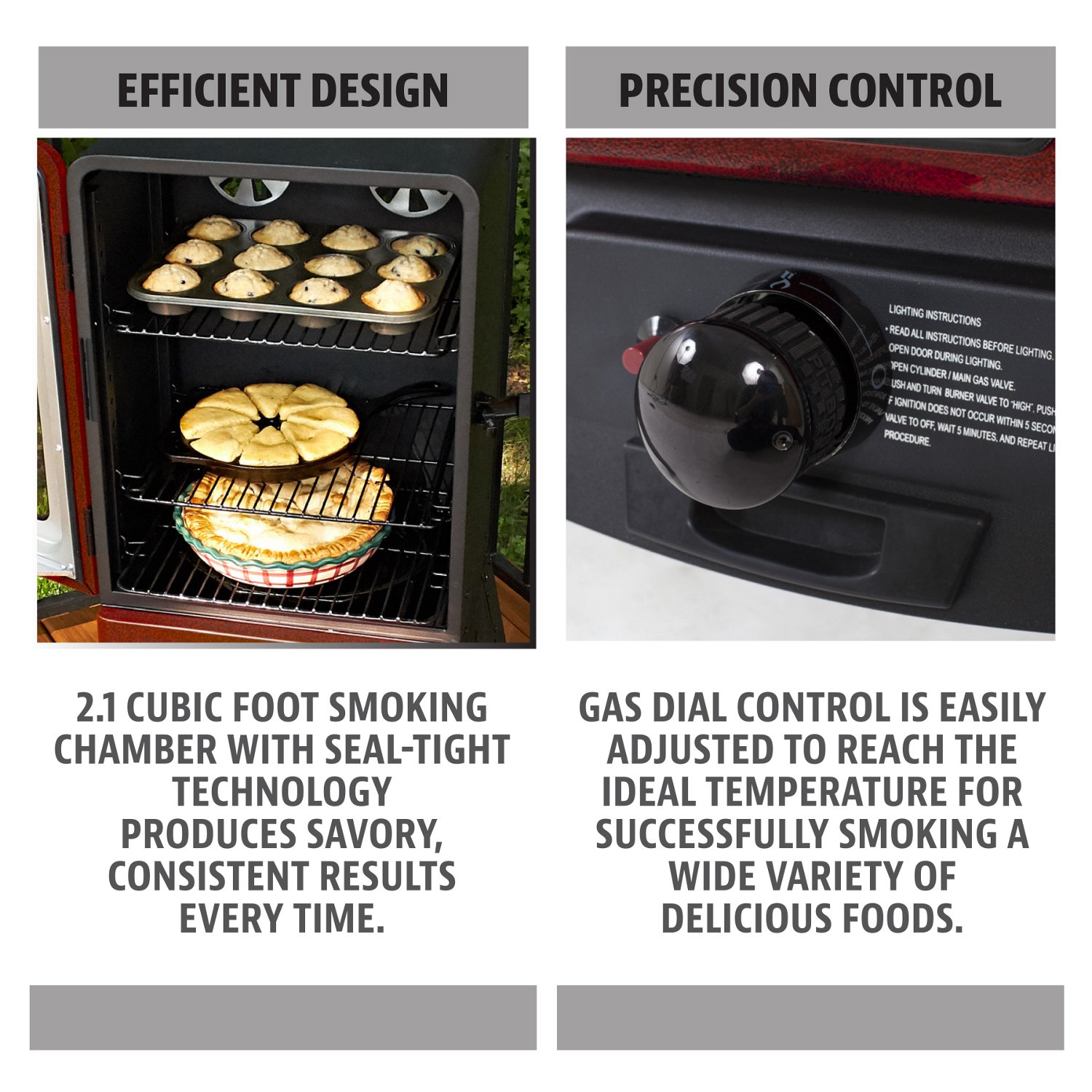 Pit Boss 2-Series Gas Vertical Smoker, Red Hammertone - view number 4