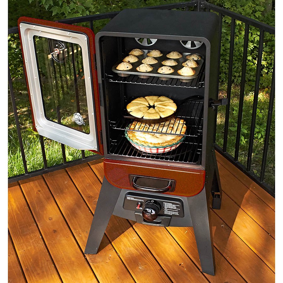 Pit Boss 2-Series Gas Vertical Smoker, Red Hammertone - view number 7