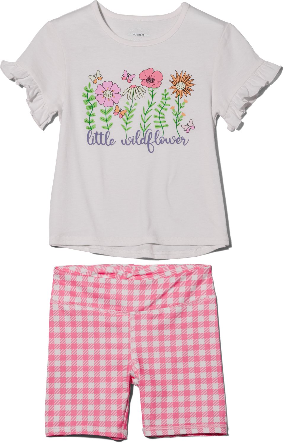 BCG Girls’ 4-6X Short-Sleeve Wildflower Bike Short Set