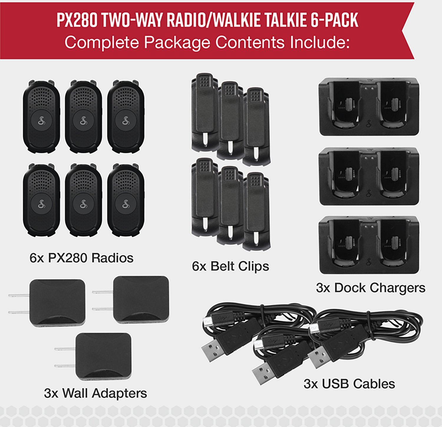 Cobra PX280 Business 2-Way Radio 6-Pack - view number 2