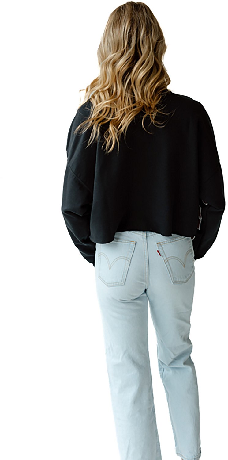 Gameday Social Women's University of Arkansas Phipps Split Crop Crew Sweatshirt - view number 3