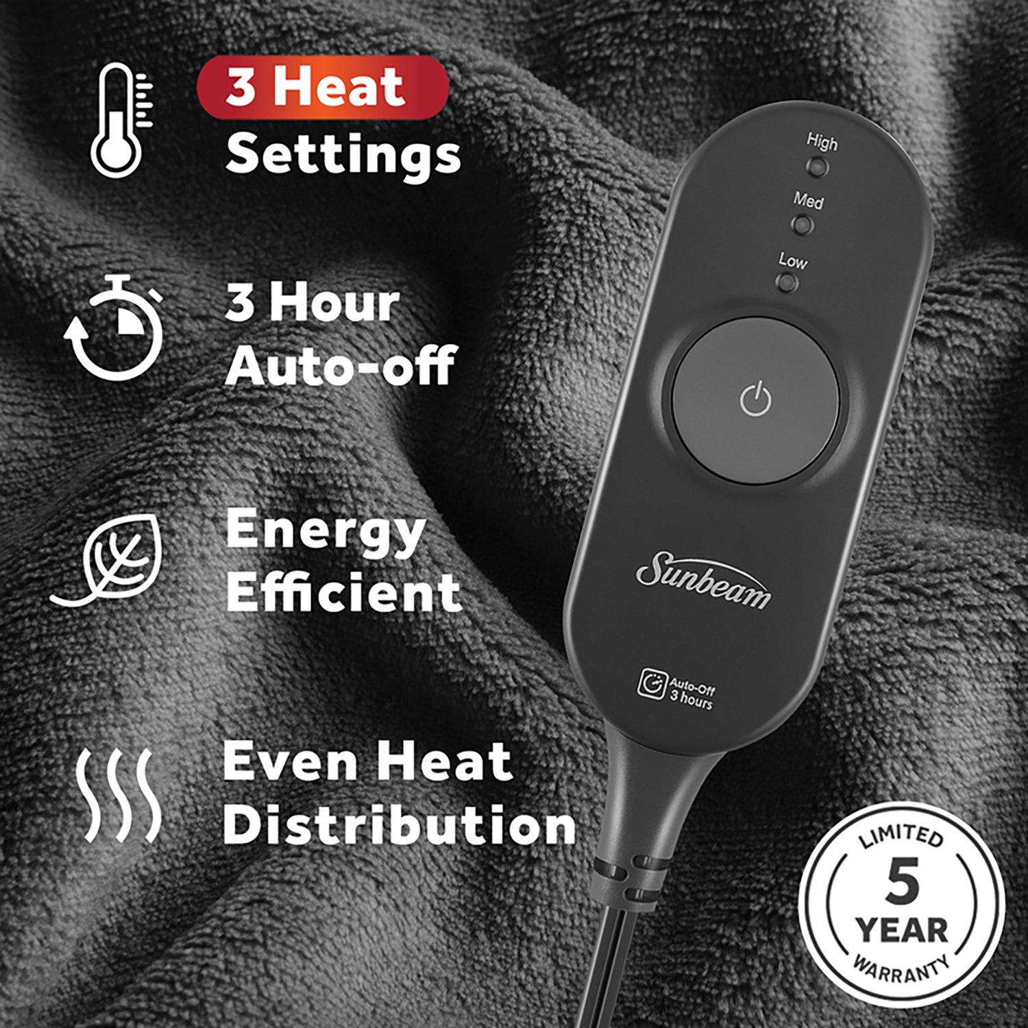 Sunbeam 50 in x 60 in Heated Throw  - view number 3