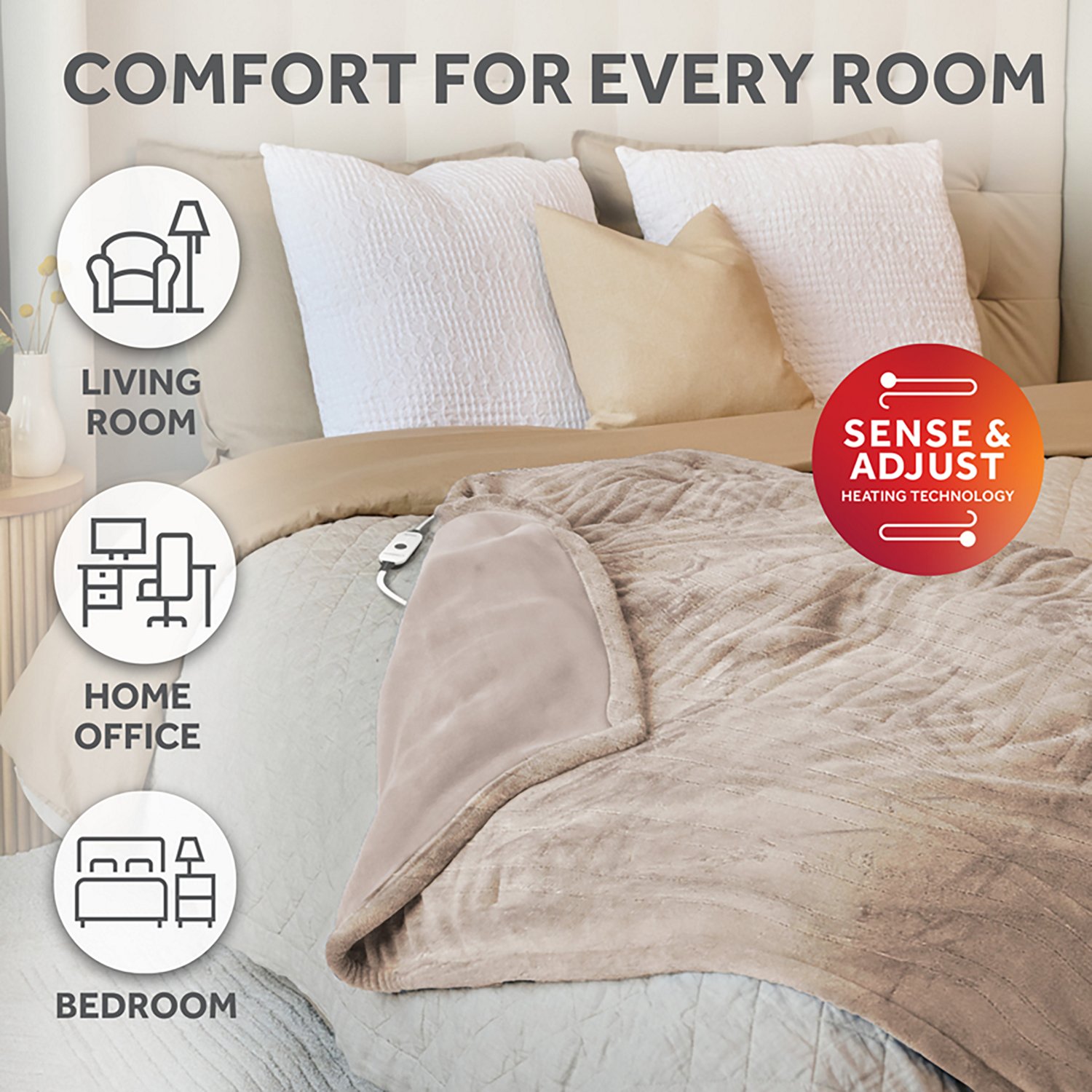 Sunbeam 50 in x 72 in Sherpa Heated Throw  - view number 6