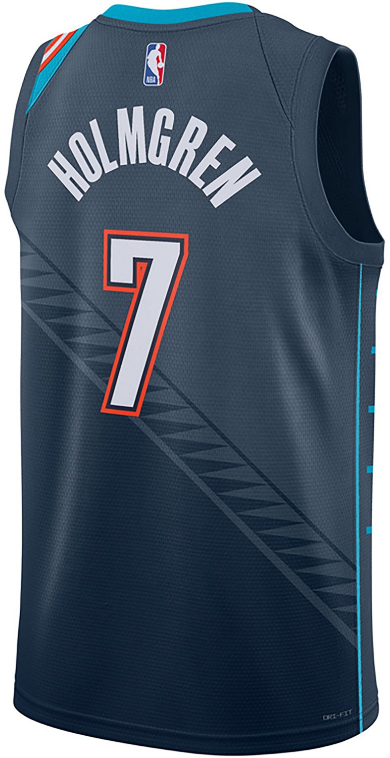 Nike Men's Oklahoma City Thunder Chet Holmgren Swingman City Edition Jersey - view number 2