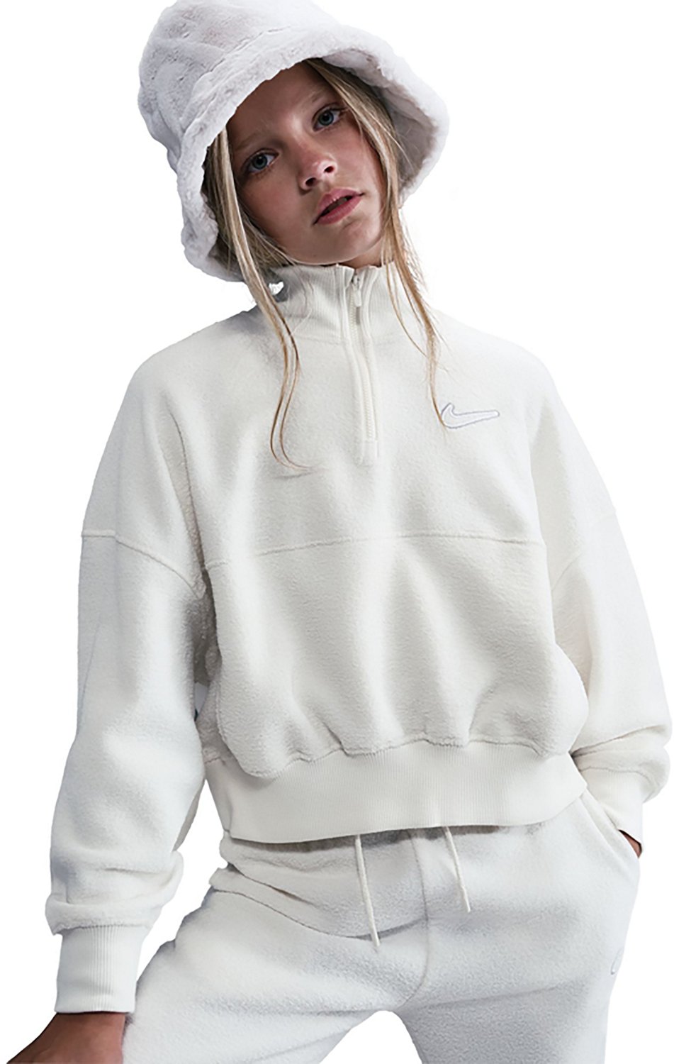 Nike Girls' Sportswear Fleece Long Sleeve Fleece 1/4-Zip Sweatshirt - view number 3