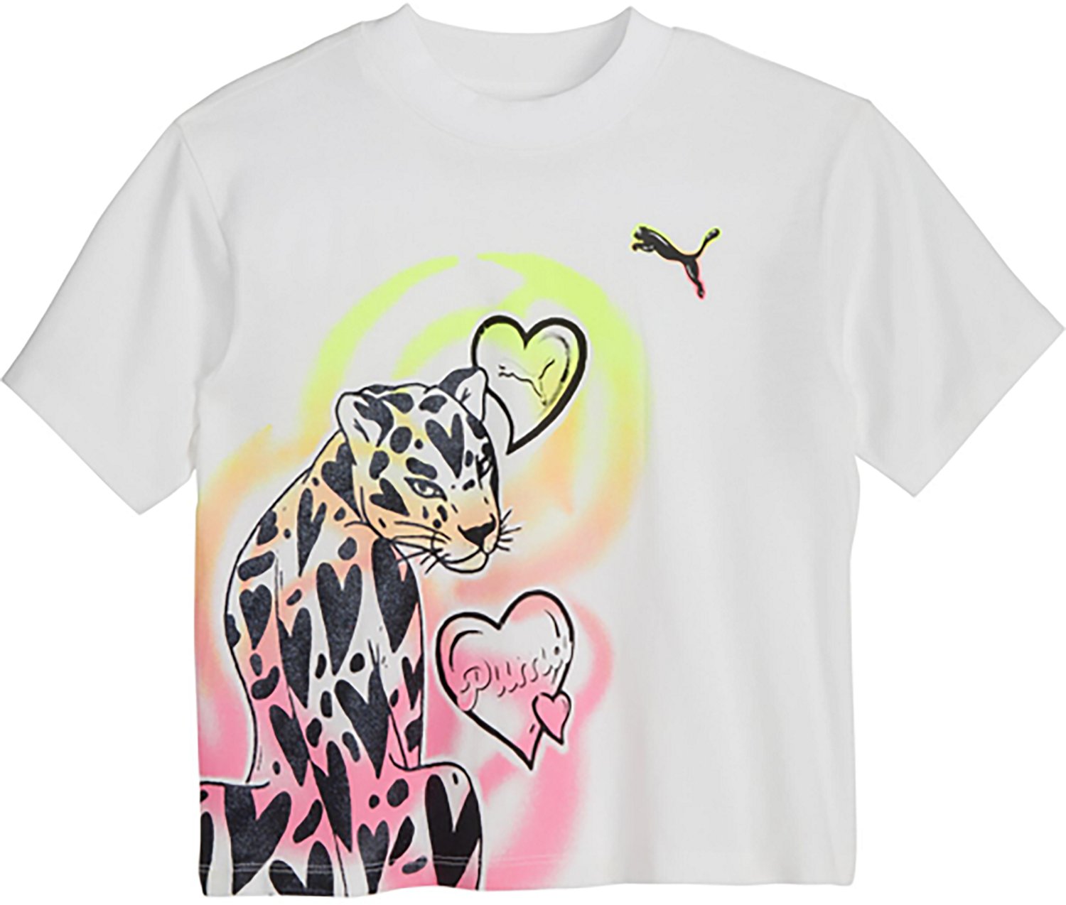 PUMA Girls’ 4-6X Airbrushed Cotton Jersey Fashion T-shirt