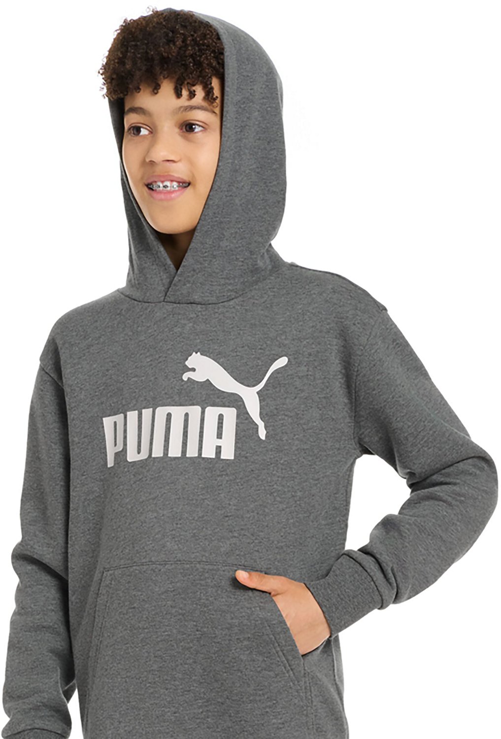 PUMA Boys’ PS Foundations No 1 Logo Fleece PO Hoodie - view number 3