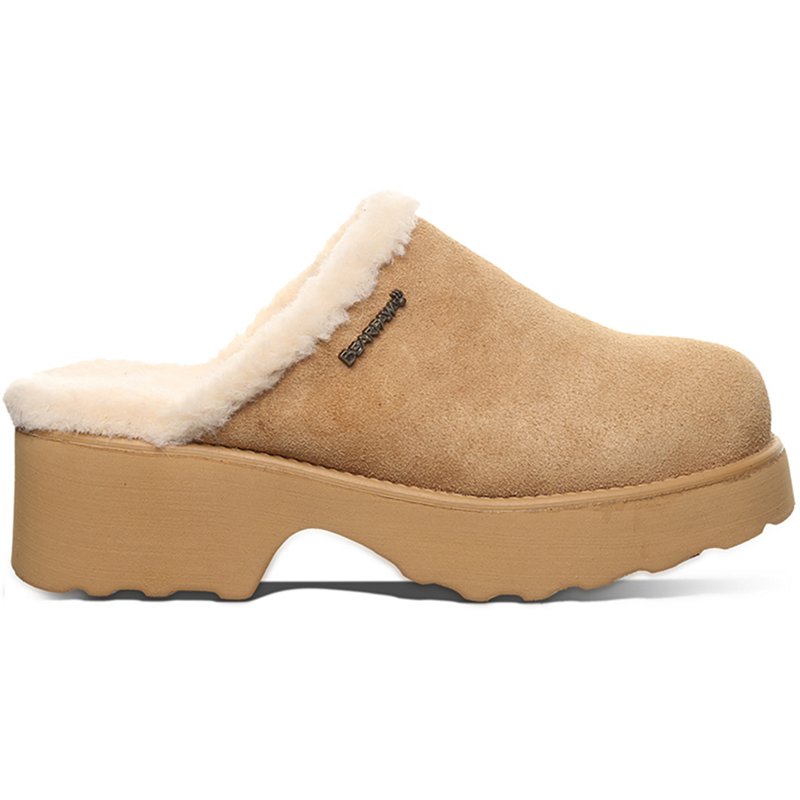 BEARPAW® Marnie Rain and Stain Repellant Suede Block-Heel Clog - Brown