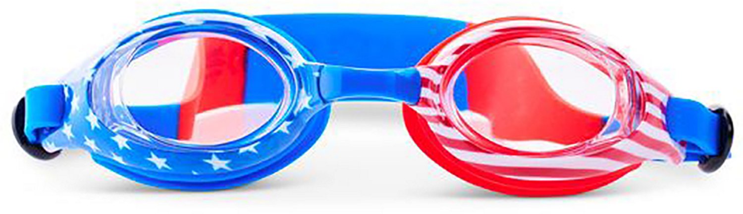 Aqua2ude Kids’ Red White and Blue Swim Goggles