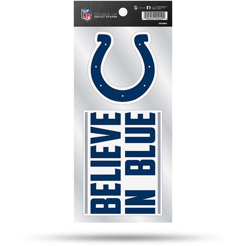 DSS2601 3.5 in. Indianapolis Colts Double Up Die Cut Vinyl Stickers