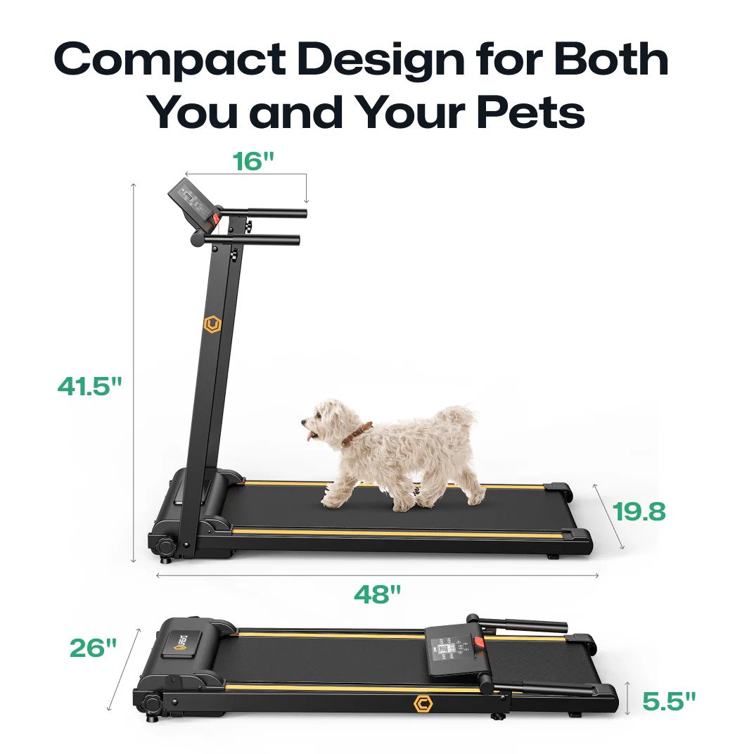 Urevo 2-in-1 Folding Walking Pad Treadmill                                                                                       - view number 3