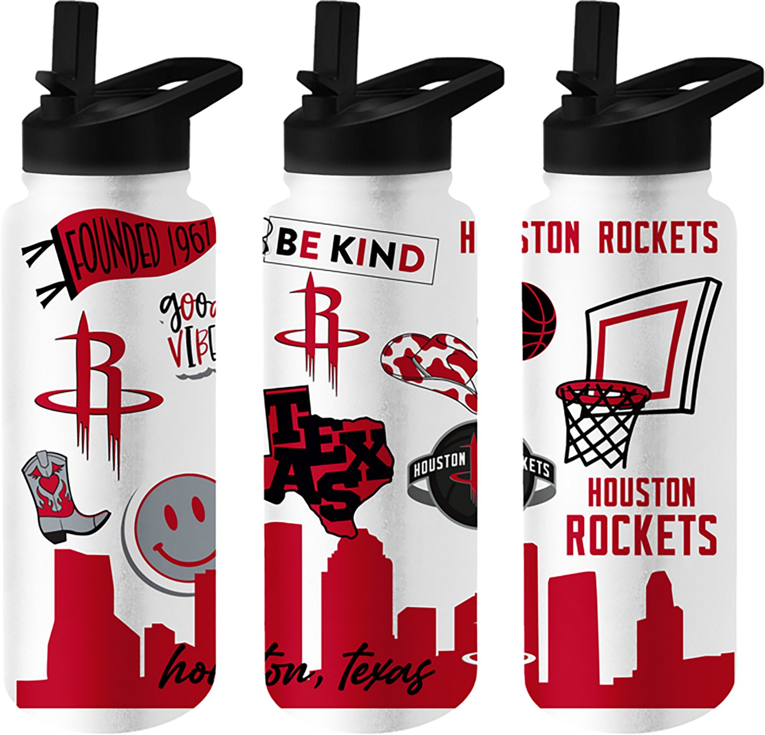 Logo Houston Rockets Native 34 Ounce Quencher Bottle