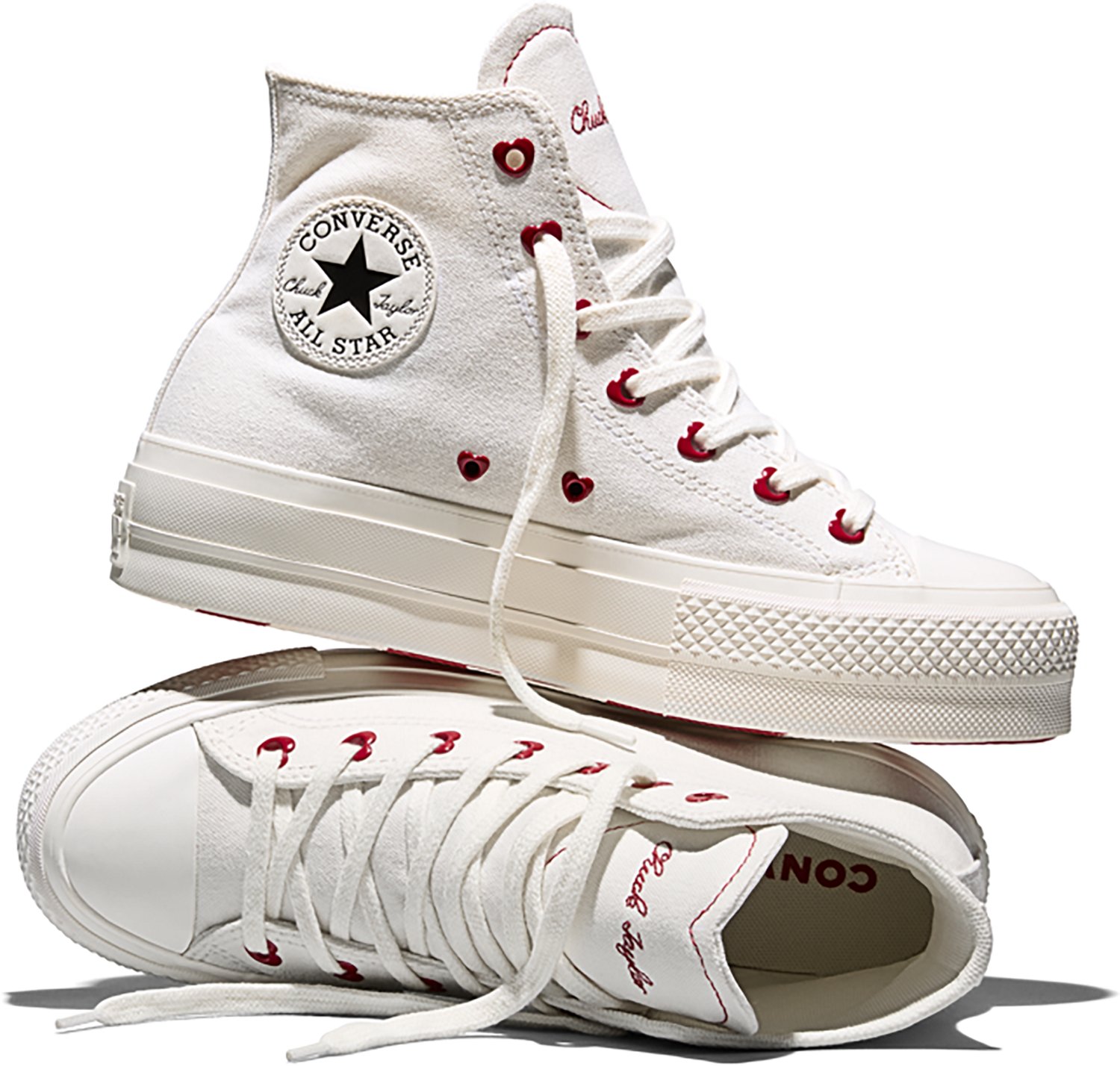 Converse Women’s Chuck Taylor All Star Hearts Hi Lift VDay Shoes - view number 7