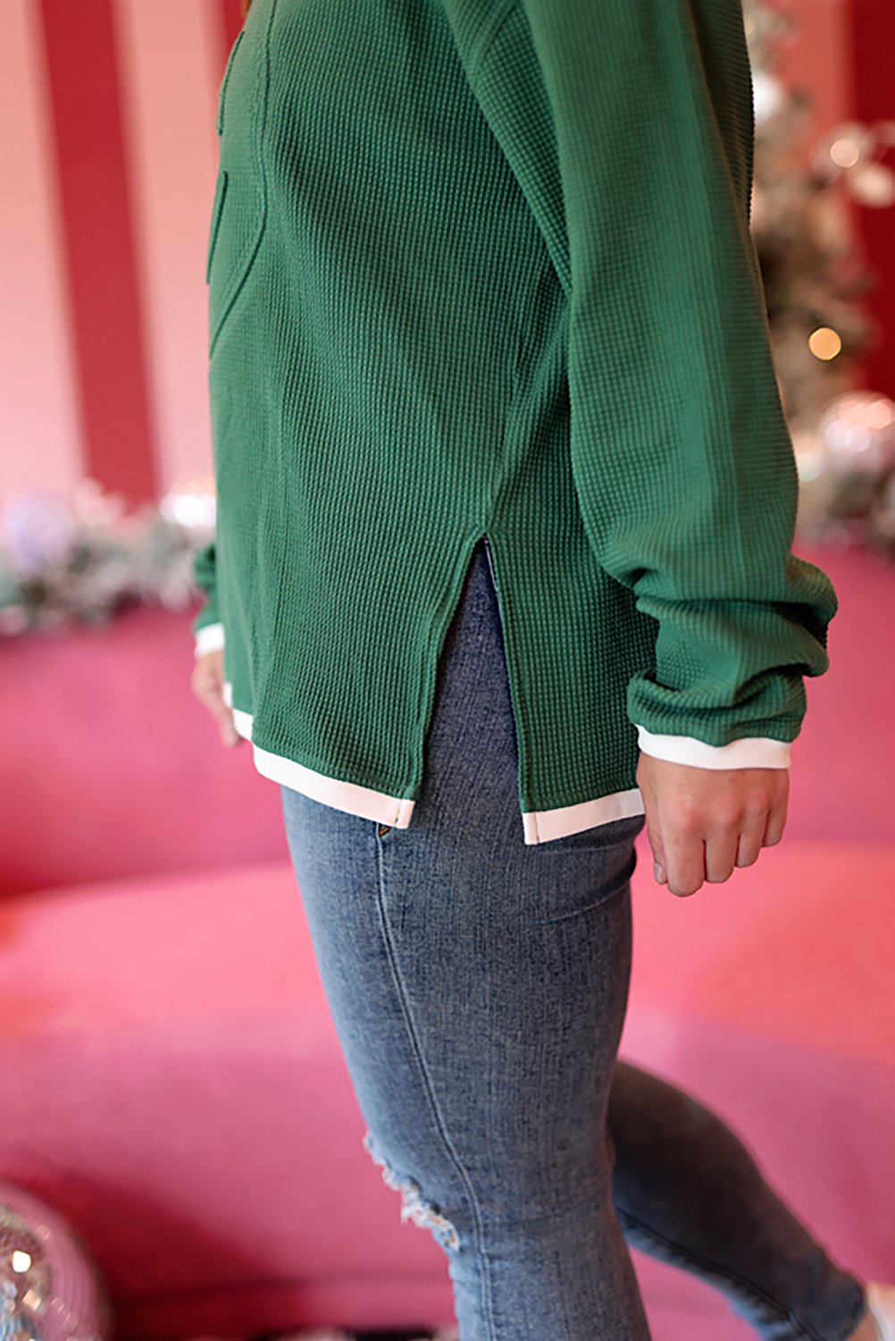 Jadelynn Brooke Women's Embossed Effortless Long Sleeve Crew Graphic Pullover - view number 3