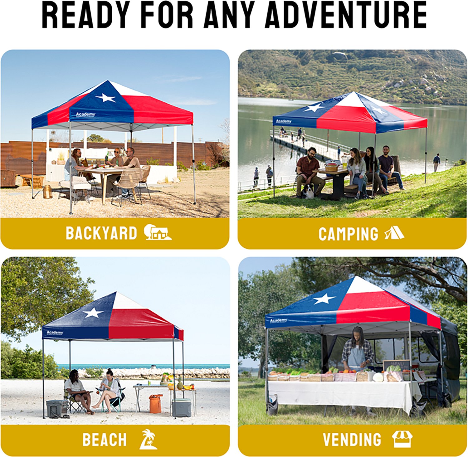 Academy Sports + Outdoors One Push 10 ft x 10 ft Texas Straight Leg Canopy - view number 2