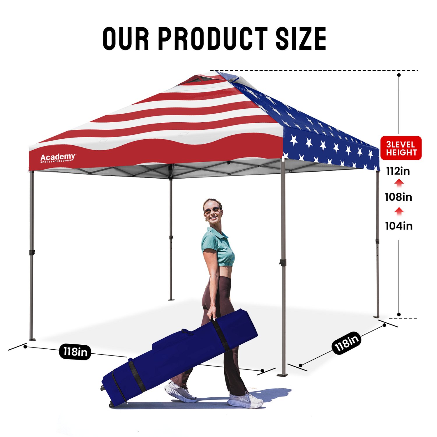 Academy Sports + Outdoors USA 10 x 10 ft Straight Leg One Push Canopy - view number 4