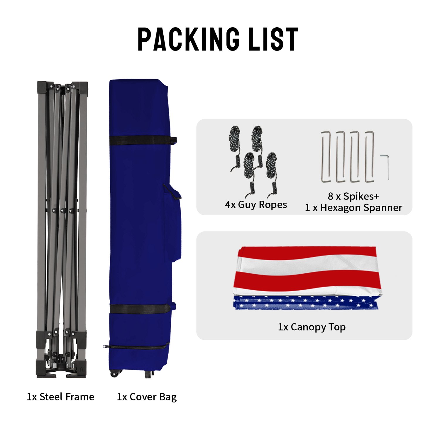 Academy Sports + Outdoors USA 10 x 10 ft Straight Leg One Push Canopy - view number 5