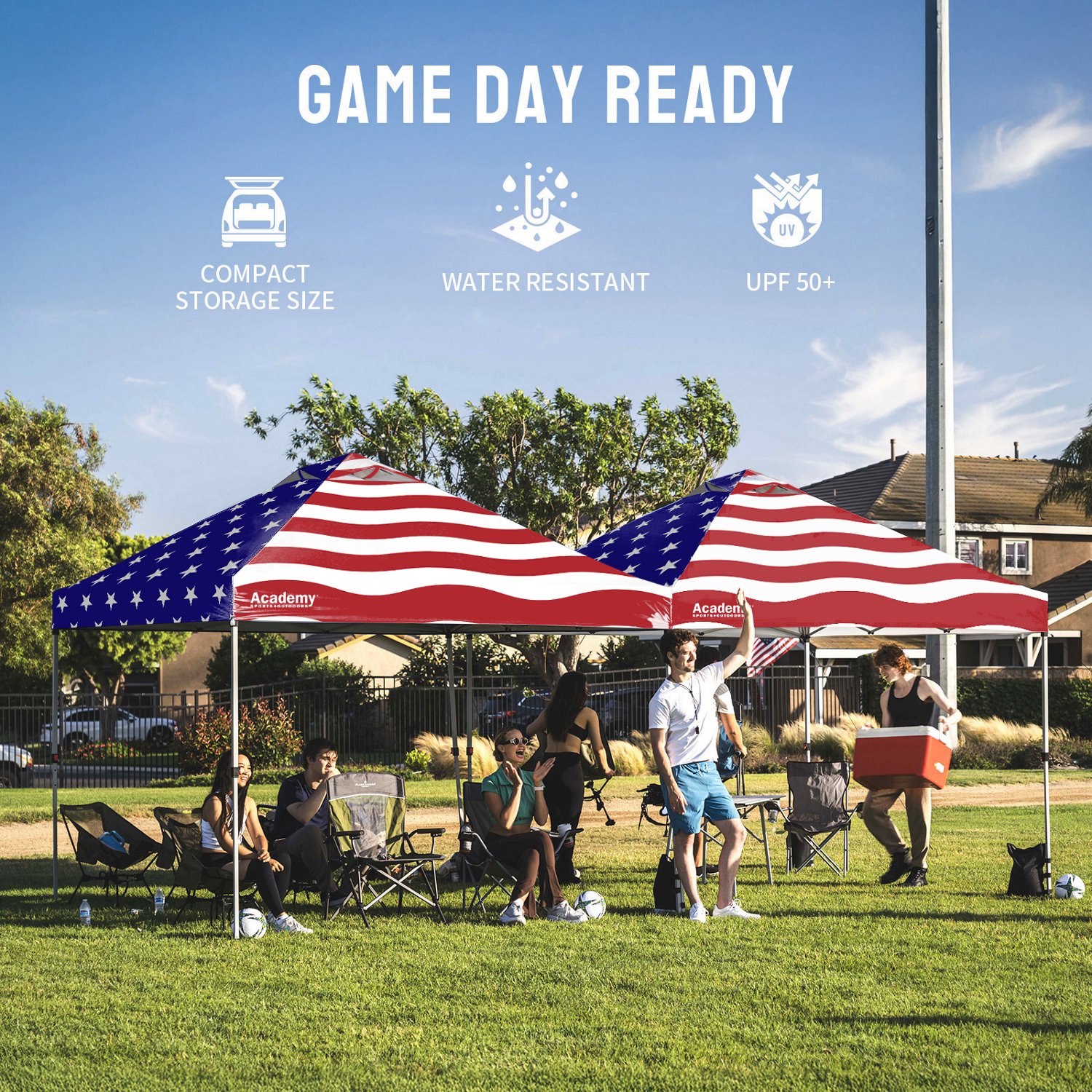 Academy Sports + Outdoors USA 10 x 10 ft Straight Leg One Push Canopy - view number 8