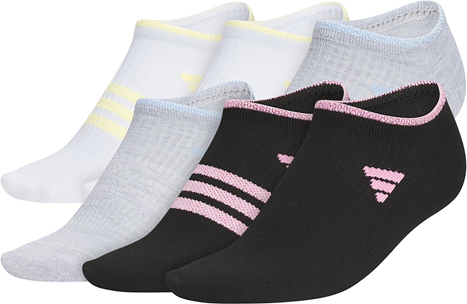 adidas Girls' Superlite 3.0 No Show Socks 6-Pack