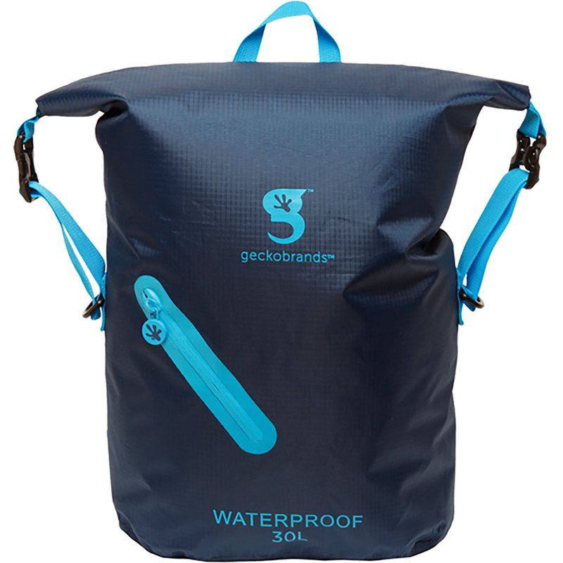 geckobrands 30 L Waterproof Lightweight Backpack, Men's, Navy/Bright Blue