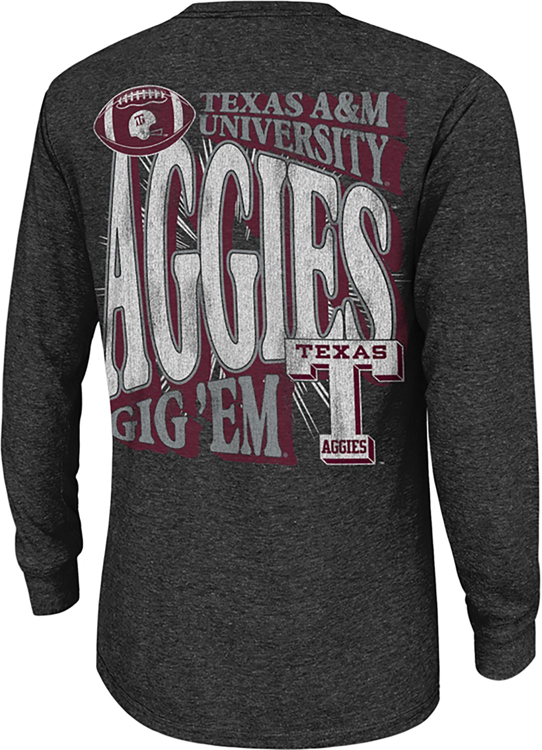 Retro Brand Men's Texas A&M University School Football Slogan DS Long Sleeve Graphic T-shirt - view number 3