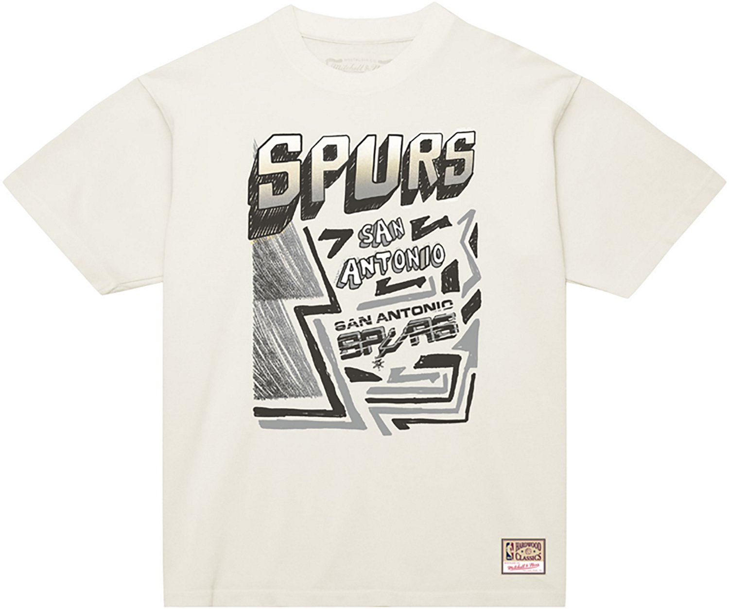 Mitchell & Ness Men's San Antonio Spurs Sidewalk Sketch Graphic T-shirt