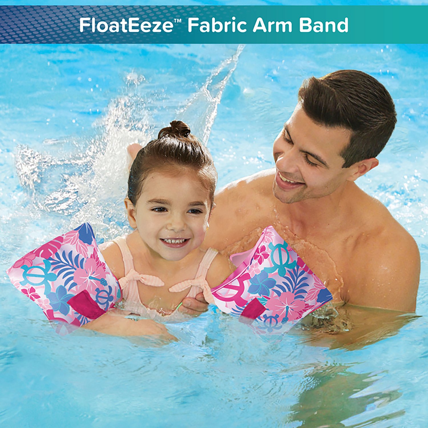 Aqua Leisure Girls’ Floateeze Pink Turtles Arm Bands  - view number 2