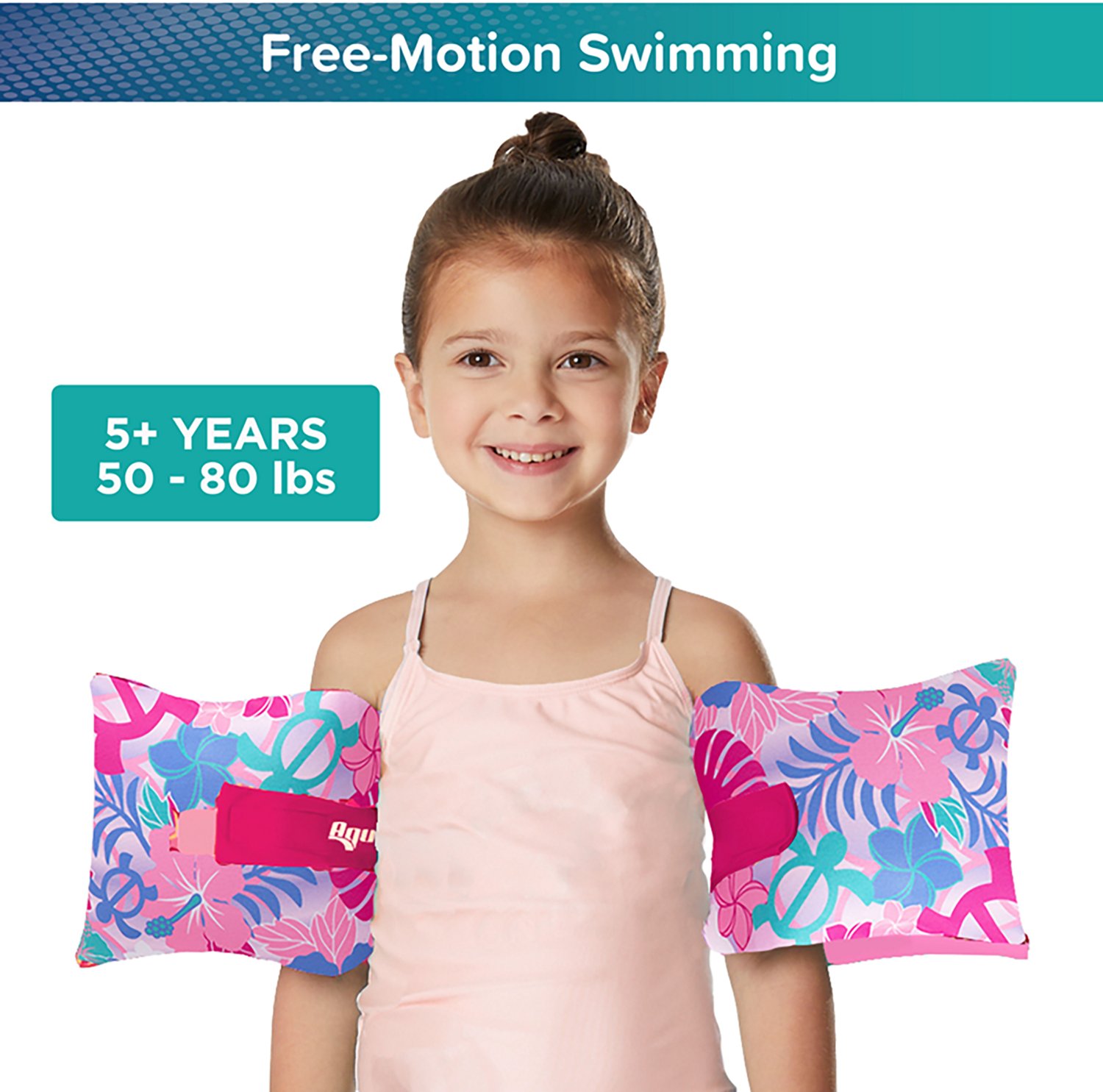 Aqua Leisure Girls’ Floateeze Pink Turtles Arm Bands  - view number 3