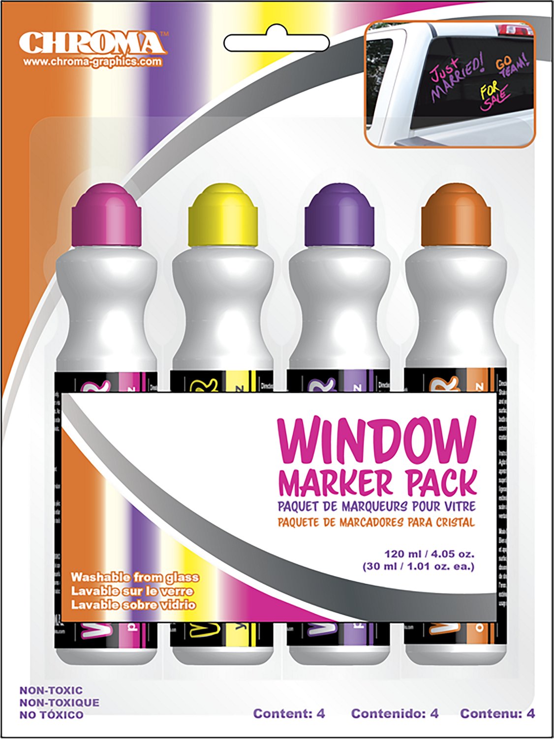 Chroma Graphics Inc Multicolor Window Markers 4-Pack - view number 2