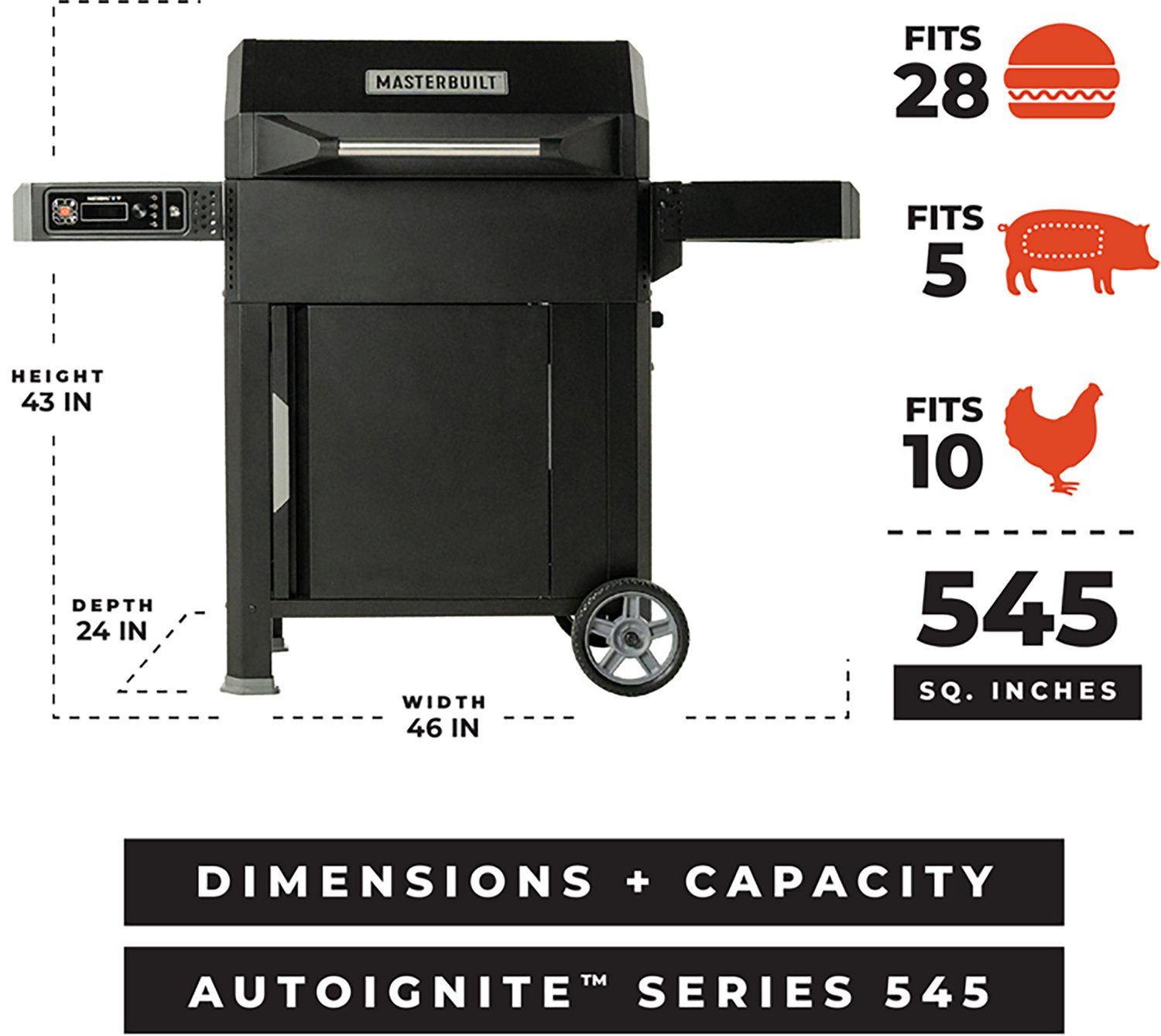 Masterbuilt AutoIgnite Series 545 Digital Charcoal Grill and Smoker - view number 7