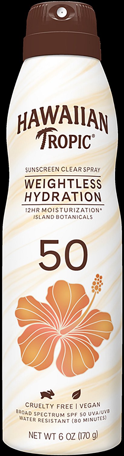 Hawaiian Tropic Weightless Hydration 6 oz SPF 50 Clear Spray