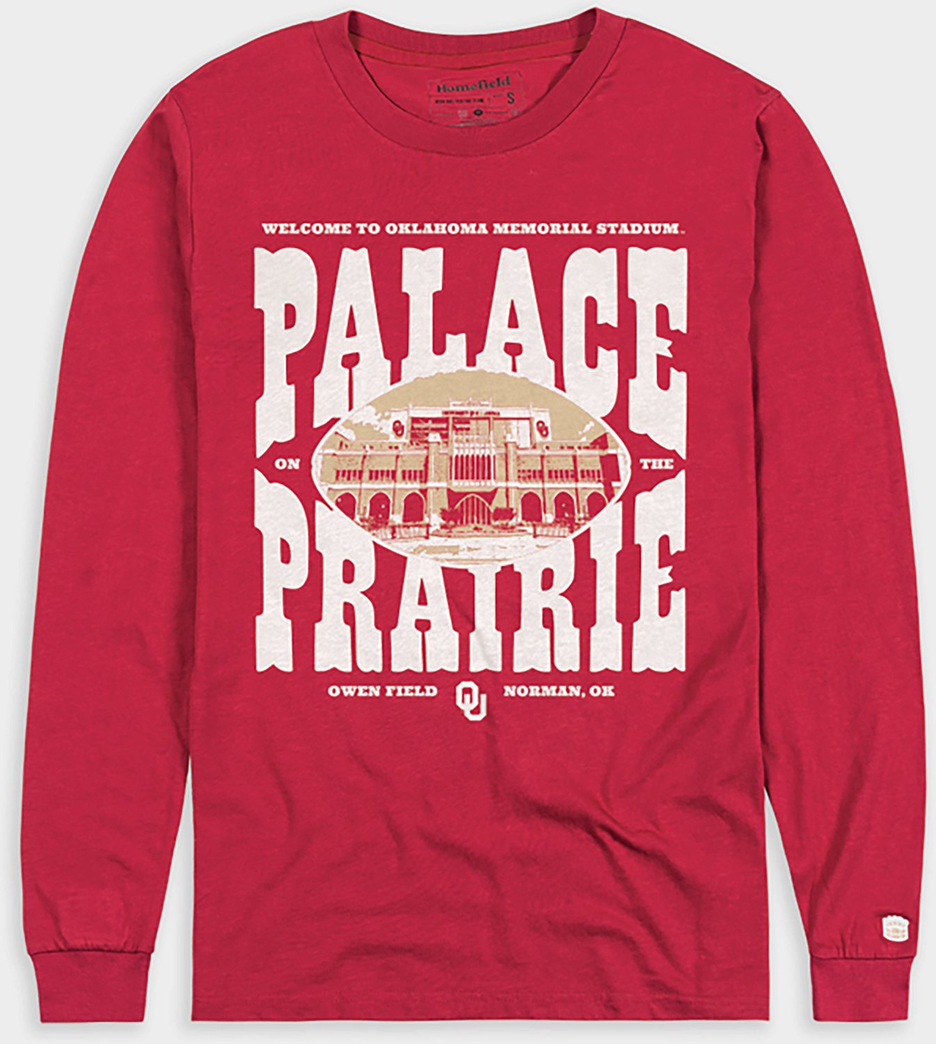 Homefield Men's Oklahoma Sooners Palace on the Prairie Long Sleeve T-shirt - view number 3